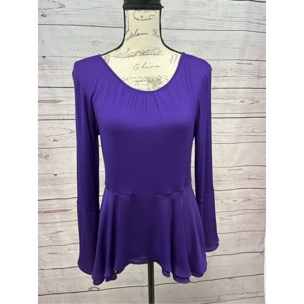 A350-Elle small purple‎ long sleeve blouse